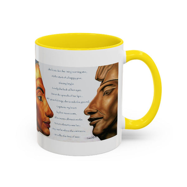 Pharaoh Akhenaten & Queen Nefertiti Mug | Love as Old as Kemet | Ancient Egyptian & African Coffee Legacy