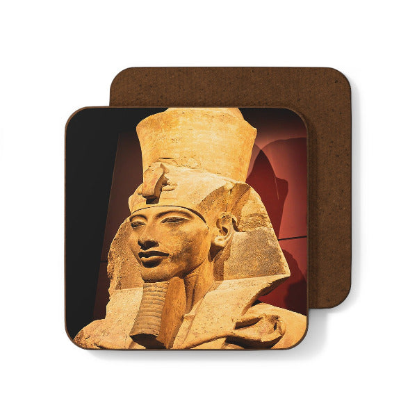 "Pharaoh Akhenaten: Ancient Egyptian King & Art Coaster for Home Decor"