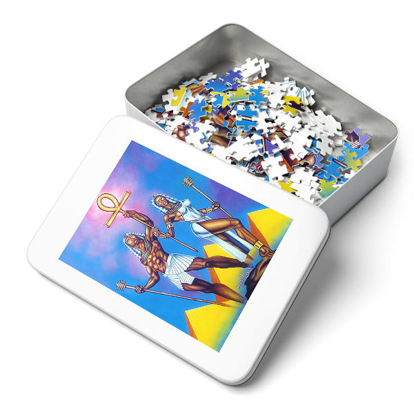 "Royal Heritage: Ancient Egyptian Power Couple Jigsaw Puzzle"