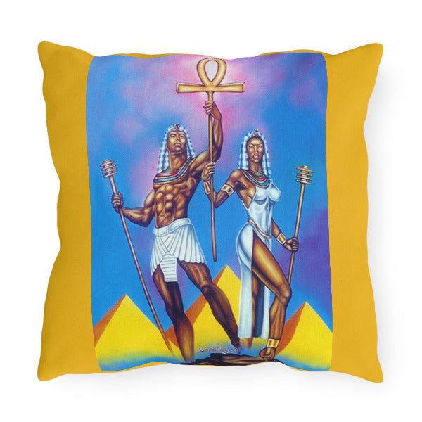 Kemetic Love & Legacy Double-Sided Pillow | Royal Partnership & Poetic Devotion