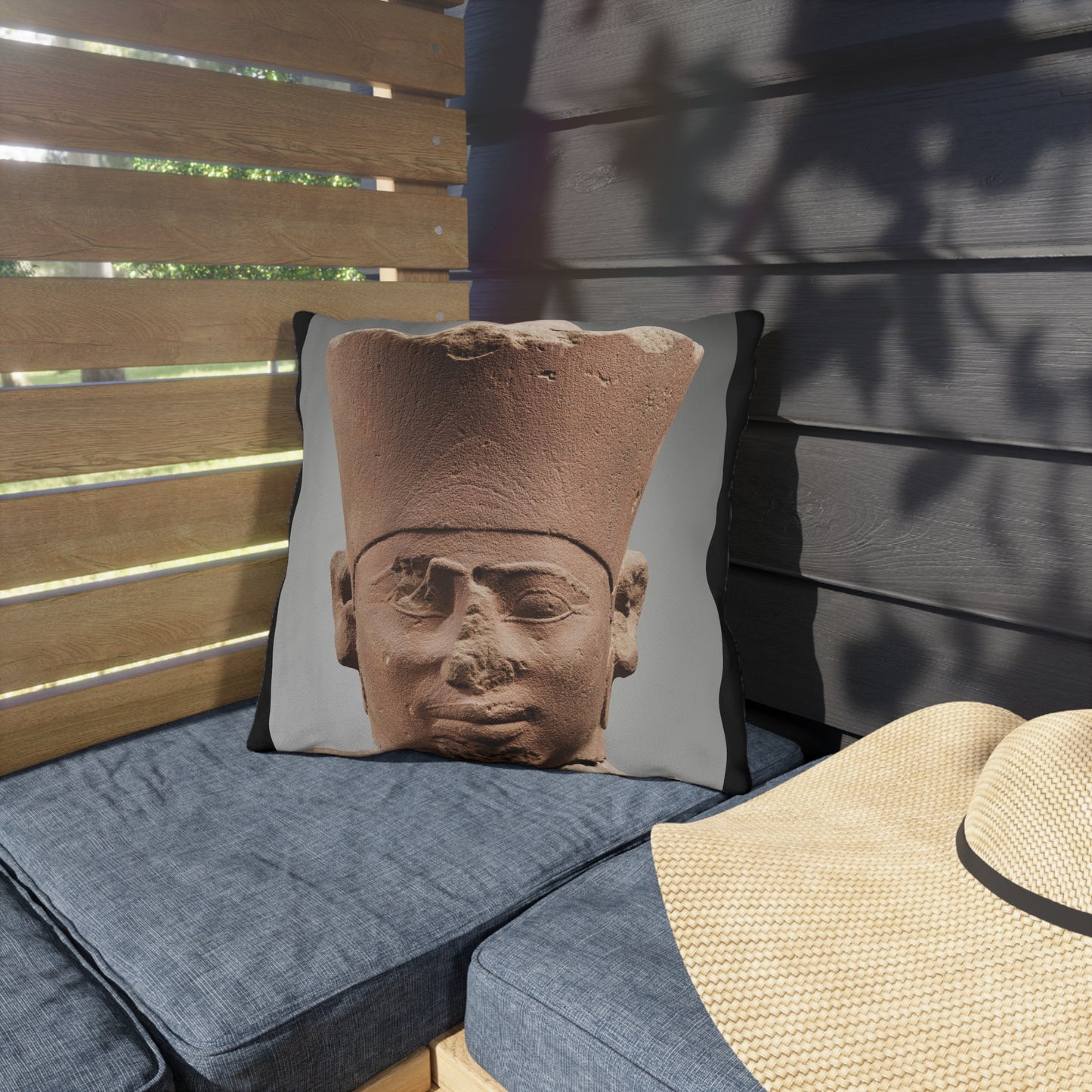 Pharaoh Mentuhotep II & Sahure Double-Sided Outdoor Pillow - Ancient African Empire Builders Black History Decor