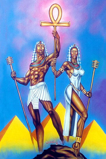 Love & Unity: Egyptian King & Queen Portrait - Kemet Art Print
