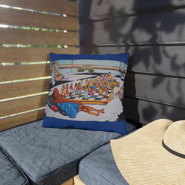 The Hue-Man Chess Game Art Pillow | Unity & Consciousness Black Art Home Decor