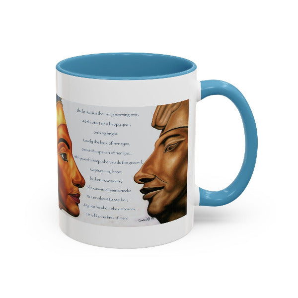 Pharaoh Akhenaten & Queen Nefertiti Mug | Love as Old as Kemet | Ancient Egyptian & African Coffee Legacy