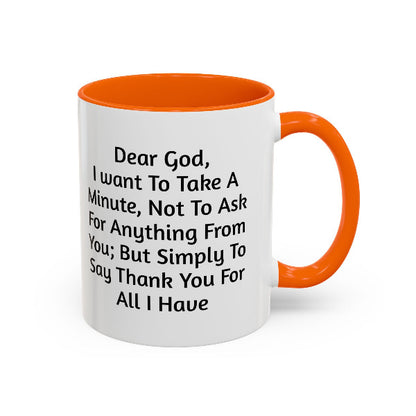 "Dear God, Thank You" Inspirational Coffee Mug