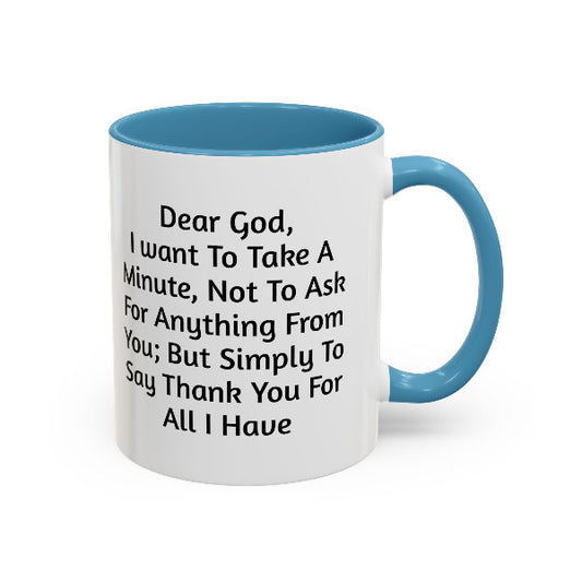 "Dear God, Thank You" Inspirational Coffee Mug