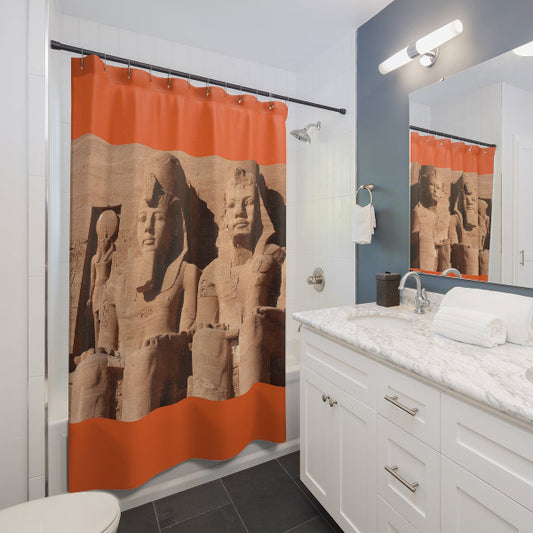 Egyptian-Inspired Shower Curtains, Vintage Bathroom Decor, Unique Gift for Home, Bohemian Style, Ancient Art Shower Curtain