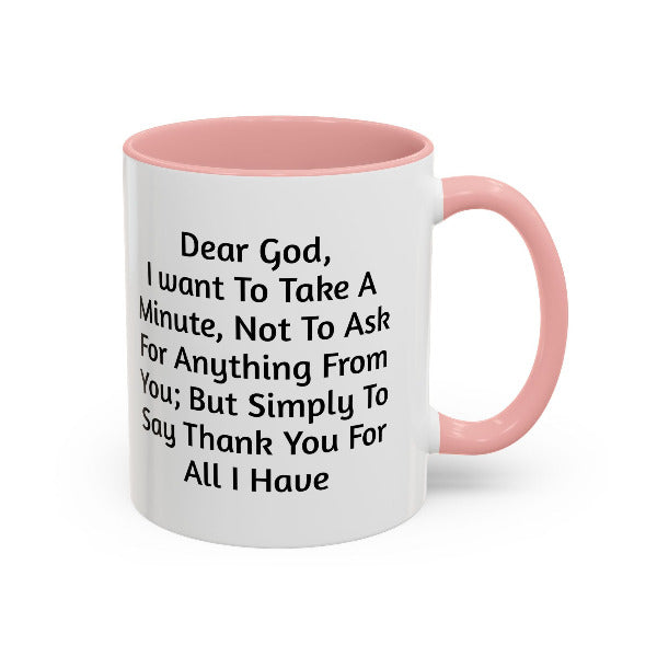 "Dear God, Thank You" Inspirational Coffee Mug
