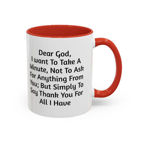 "Dear God, Thank You" Inspirational Coffee Mug