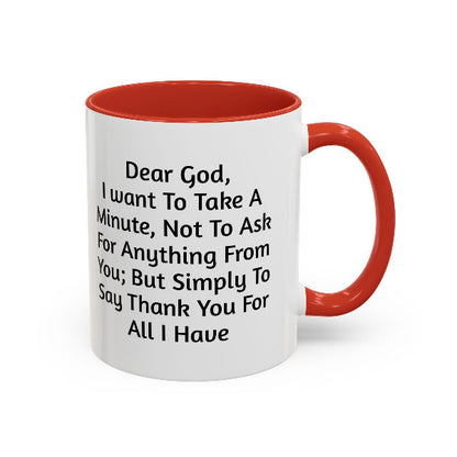 "Dear God, Thank You" Inspirational Coffee Mug