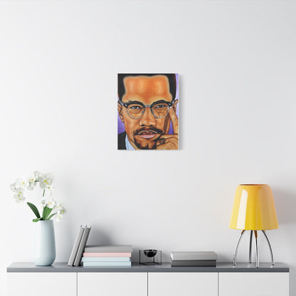 Inspirational Wall Art Canvas Print, Motivational Decor, Gift for Teachers, Home Office Decor, Modern Art Piece, Malcolm X Portrait