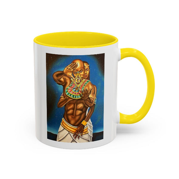 Masonic Couple Mug | Black Freemasonry, Eastern Star & Kemet Wisdom | African Coffee Legacy