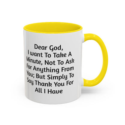 "Dear God, Thank You" Inspirational Coffee Mug