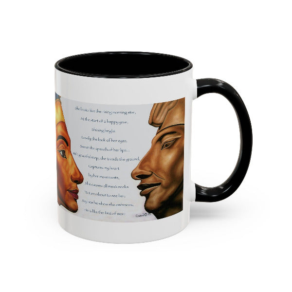 Pharaoh Akhenaten & Queen Nefertiti Mug | Love as Old as Kemet | Ancient Egyptian & African Coffee Legacy