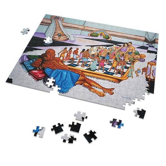 "The Hue Man Chess Game: Unity & Identity Art Jigsaw Puzzle"