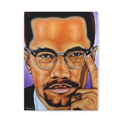 Inspirational Wall Art Canvas Print, Motivational Decor, Gift for Teachers, Home Office Decor, Modern Art Piece, Malcolm X Portrait