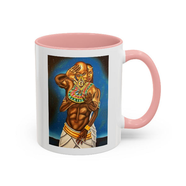 Masonic Couple Mug | Black Freemasonry, Eastern Star & Kemet Wisdom | African Coffee Legacy
