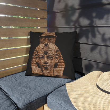 Pharaoh Amenhotep III & Queen Tiye 18th Dynasty Outdoor Pillow - Ancient African Royal Empire Black History Decor