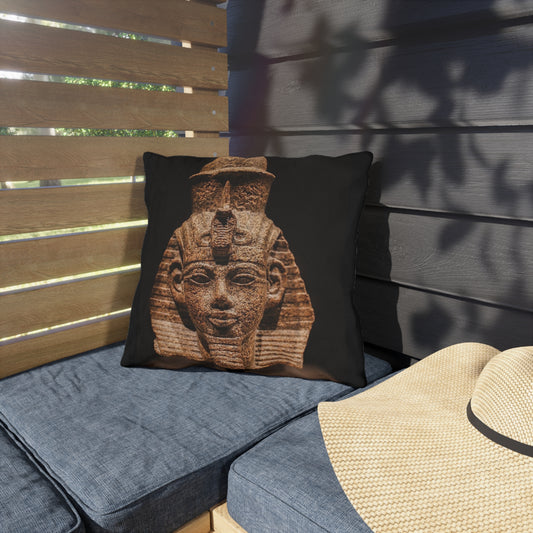 Pharaoh Amenhotep III & Queen Tiye 18th Dynasty Outdoor Pillow - Ancient African Royal Empire Black History Decor