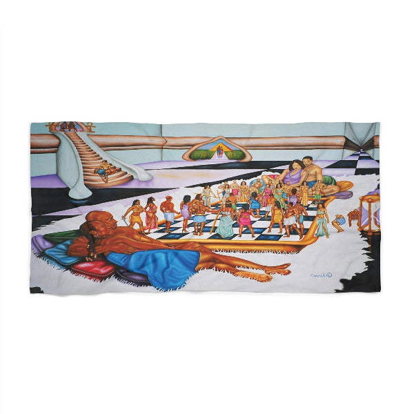 Vibrant Beach Towel with Artistic Design, Fun Pool Accessory, Summer Gift, Unique Beach Accessory, Conversation Starter