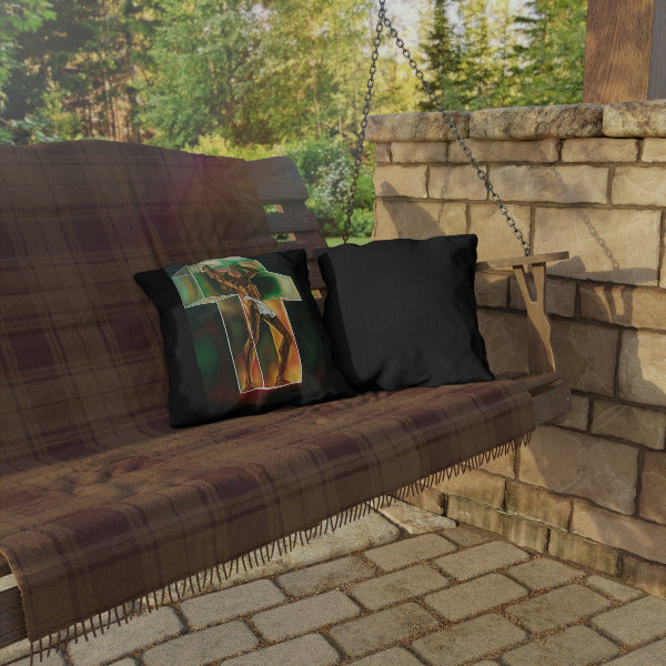 Inner Strength Abstract Figure Outdoor Pillow - Contemporary Empowerment Art