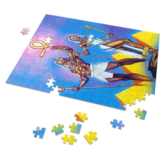 "Royal Heritage: Ancient Egyptian Power Couple Jigsaw Puzzle"