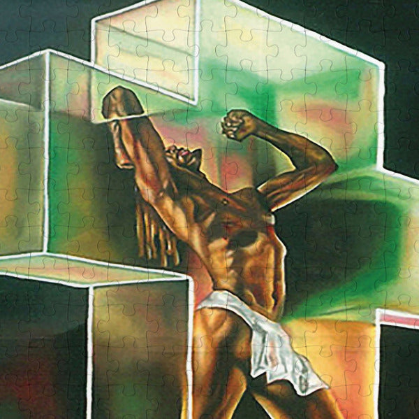 "Breaking Barriers: Figurative Struggle Art Puzzle - Inner Strength Series"