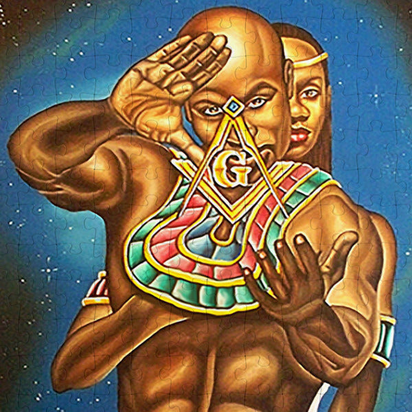 "Mason & Eastern Star Couple: Symbolic Unity Art Jigsaw