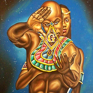 Keeper of Sacred Knowledge: Masonic & Eastern Star Black Art Print
