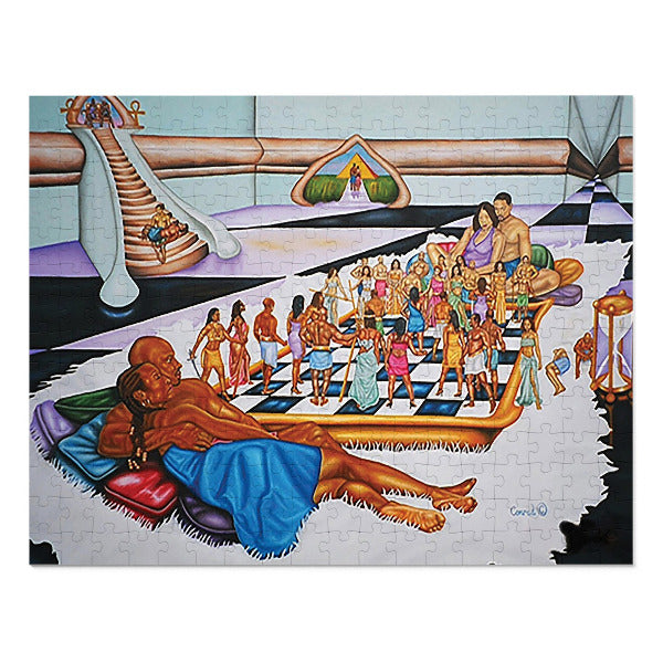 "The Hue Man Chess Game: Unity & Identity Art Jigsaw Puzzle"