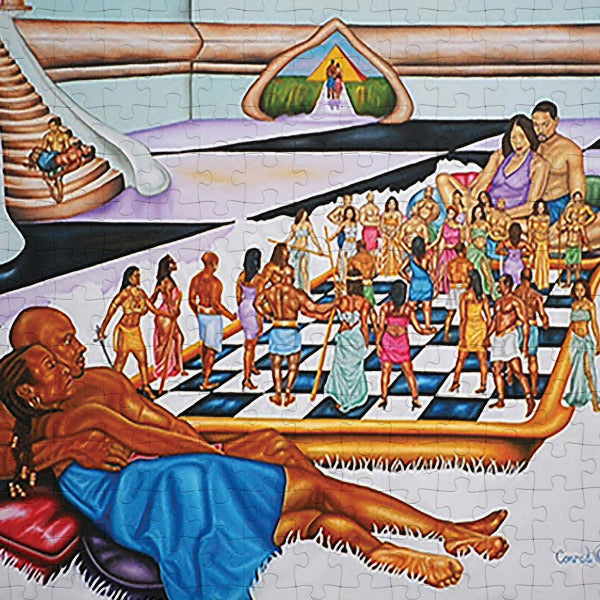 "The Hue Man Chess Game: Unity & Identity Art Jigsaw Puzzle"